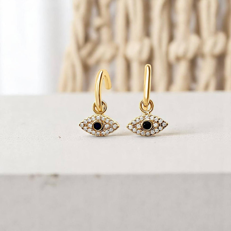 Sapphire Evil Eye Earrings