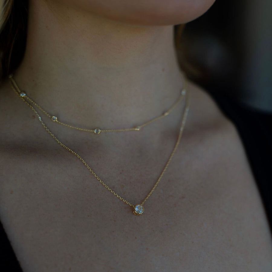 Beveled Diamond Necklace