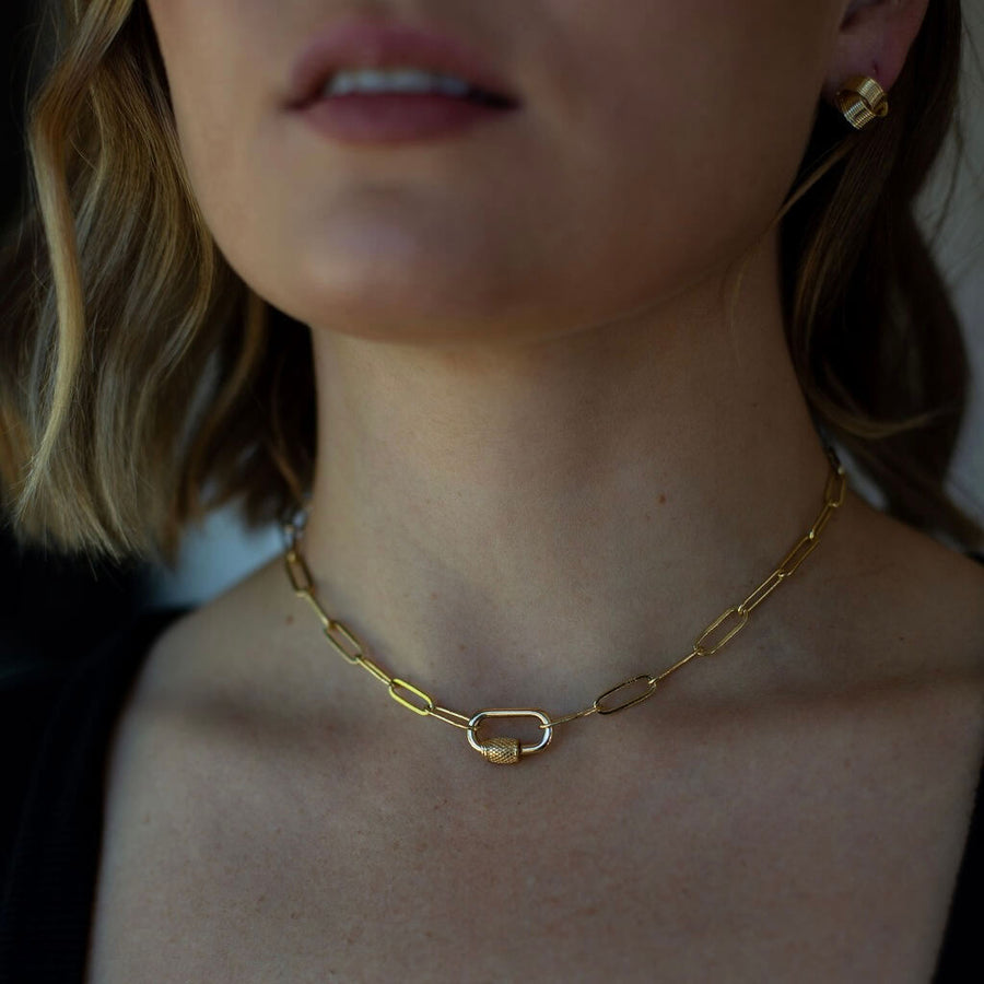 Luxe Link Screw & Lock Paperclip Chain Necklace