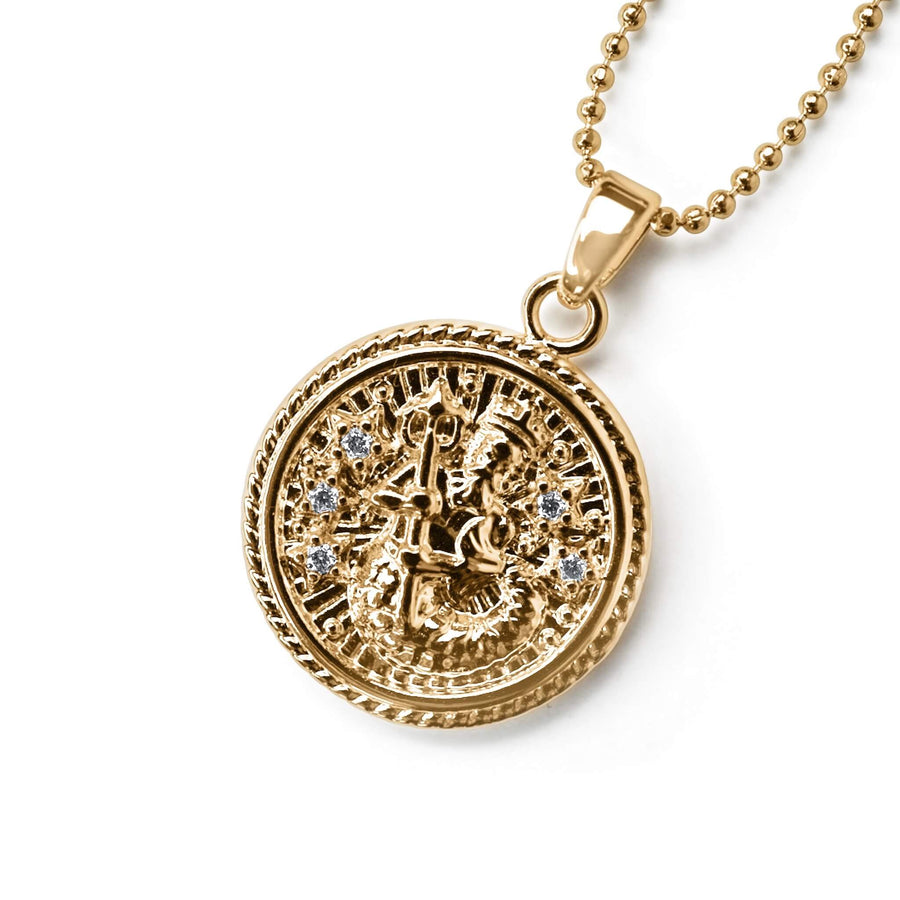 Aquarius Zodiac Coin Necklace