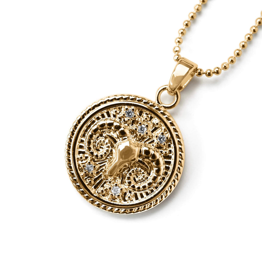 Aries Zodiac Coin Necklace