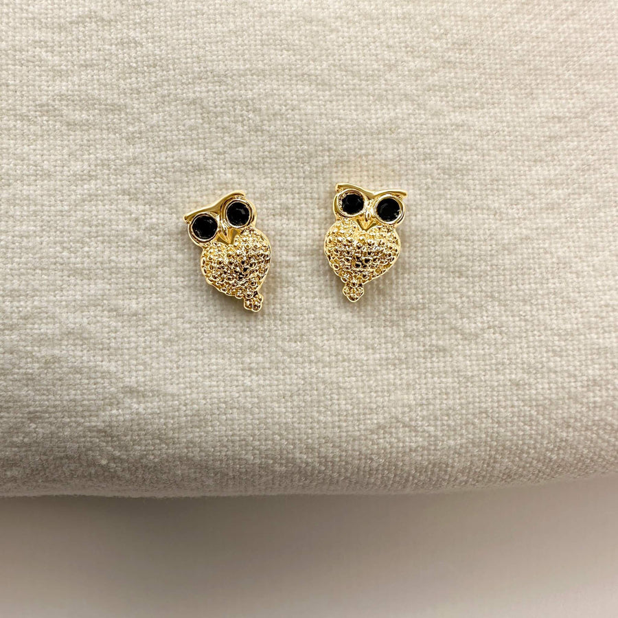 Black Onyx Owl Earrings