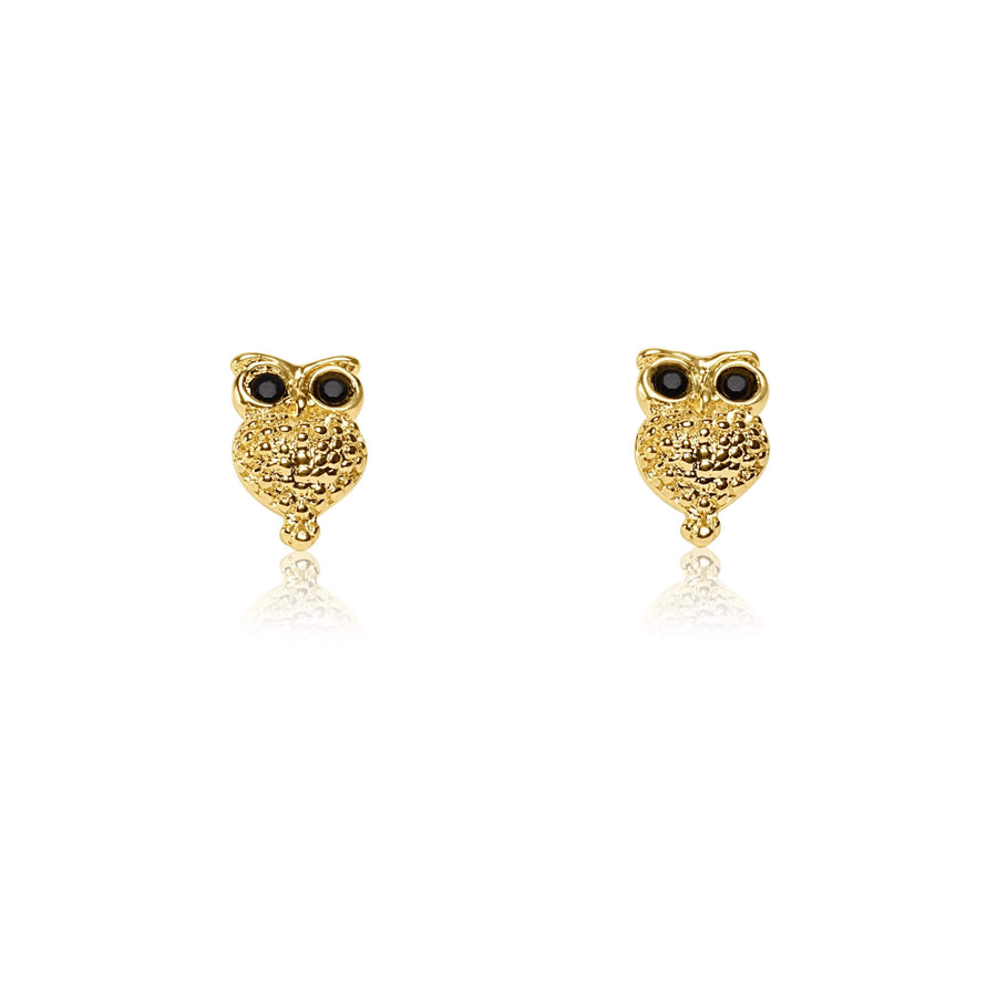 Black Onyx Owl Earrings