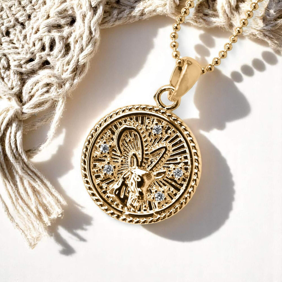 Capricorn Zodiac Coin Necklace