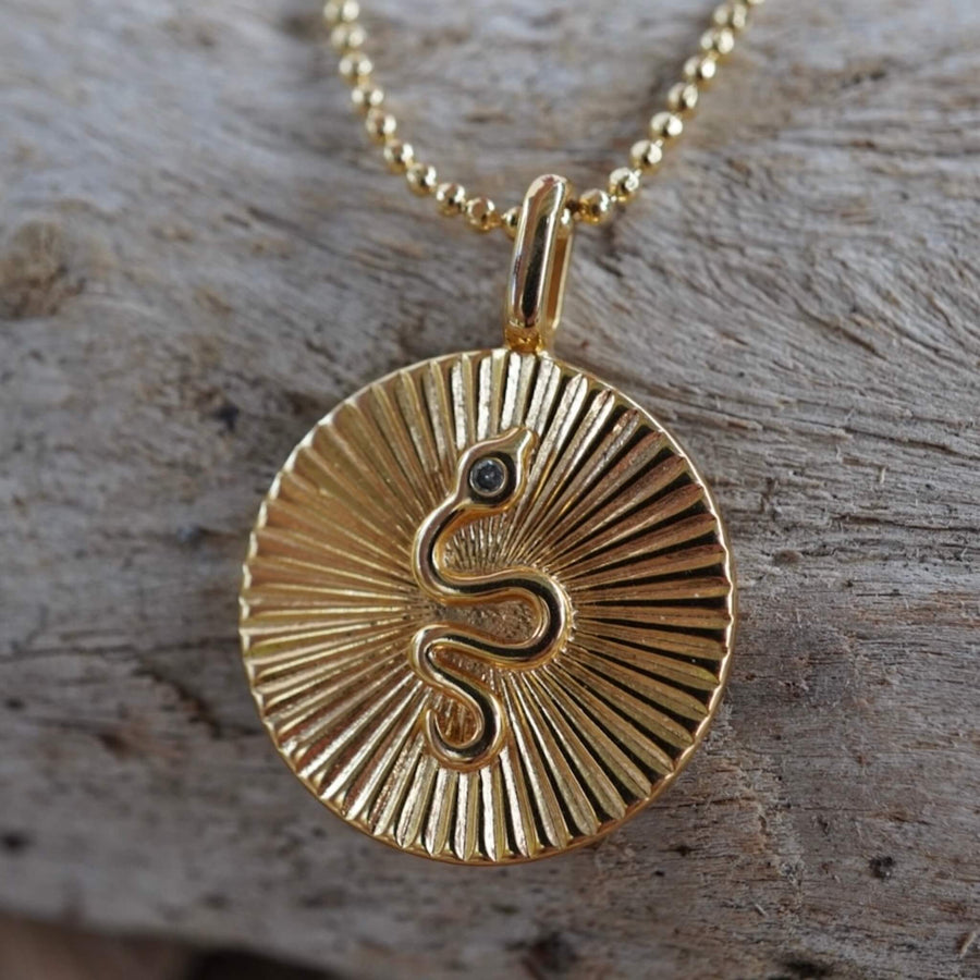 Radial Serpent Pendant Necklace