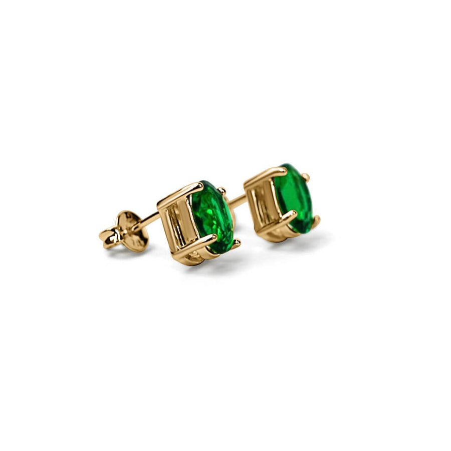 Oval Emerald Stud Earrings