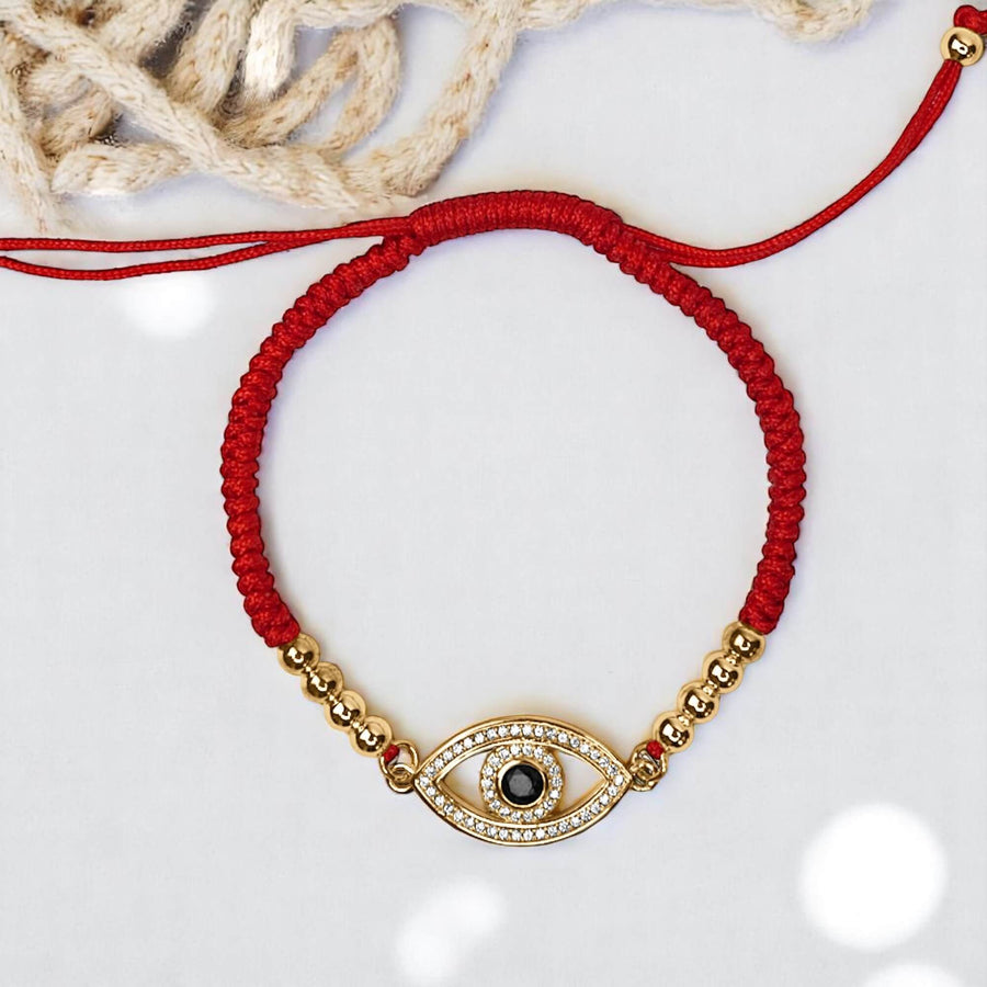 Red Rope Onyx Evil Eye Bracelet