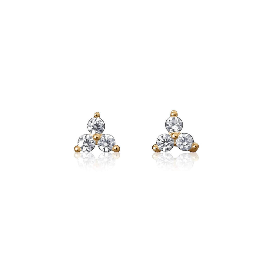 3 Leaf Diamond Stud Earrings