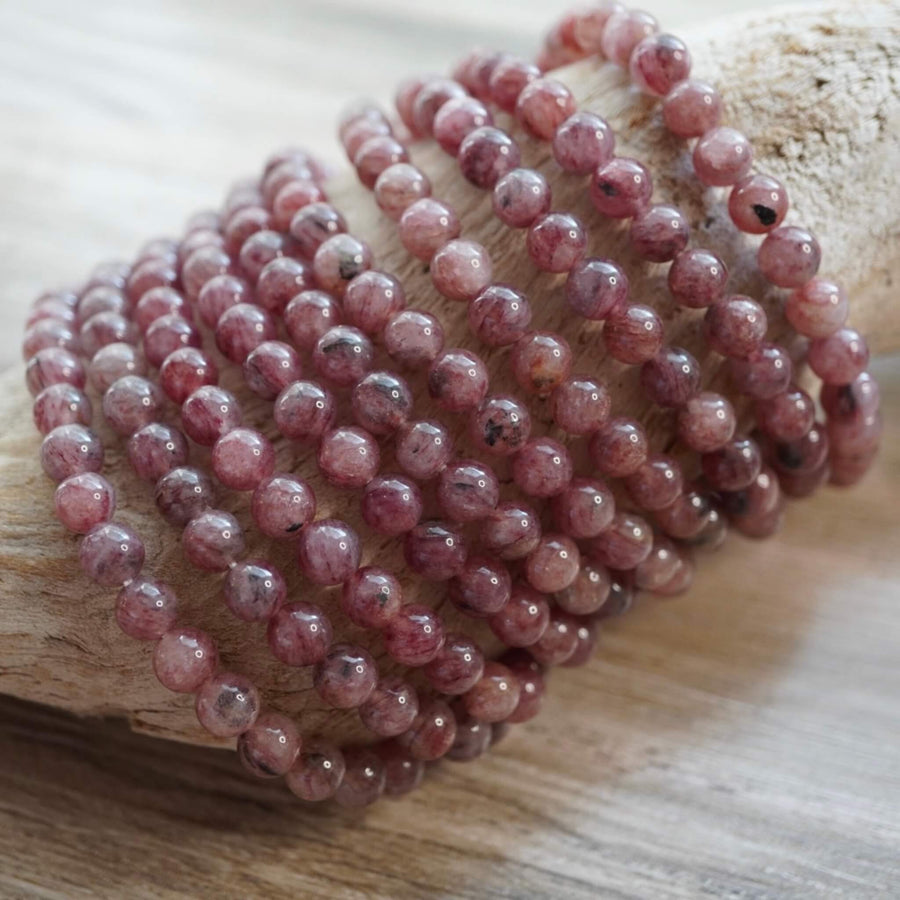 Strawberry Crystal Beaded Bracelet