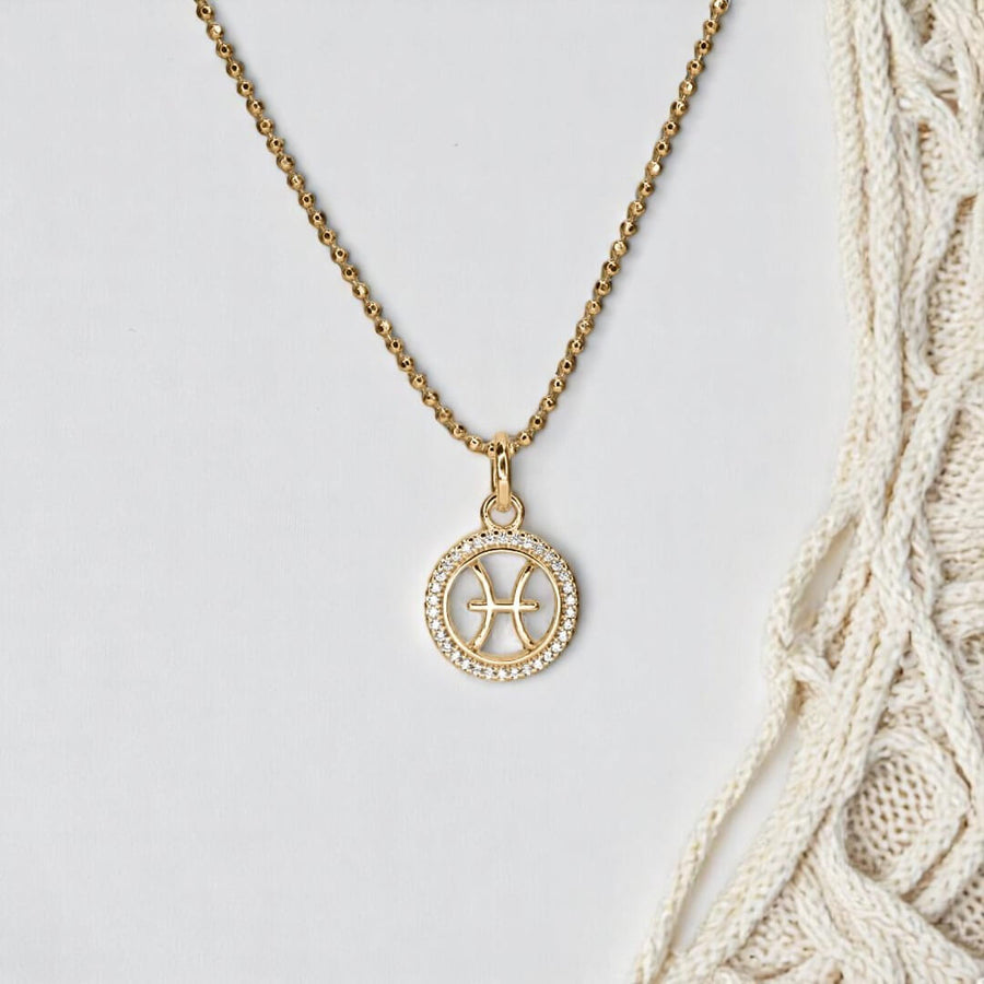 Pisces Mini Diamond Zodiac Necklace