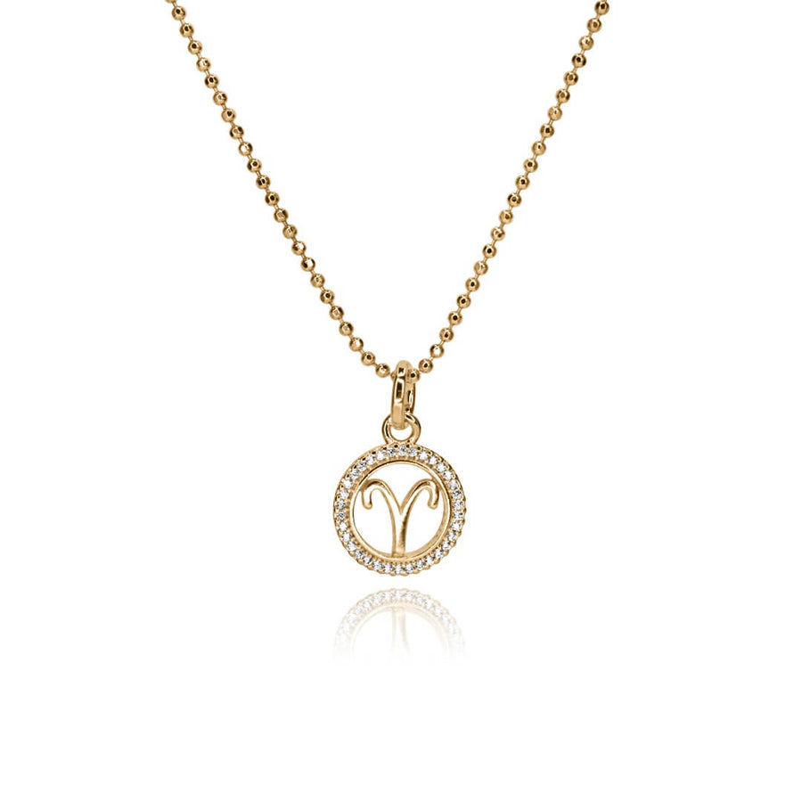 Aries Mini Diamond Zodiac Necklace