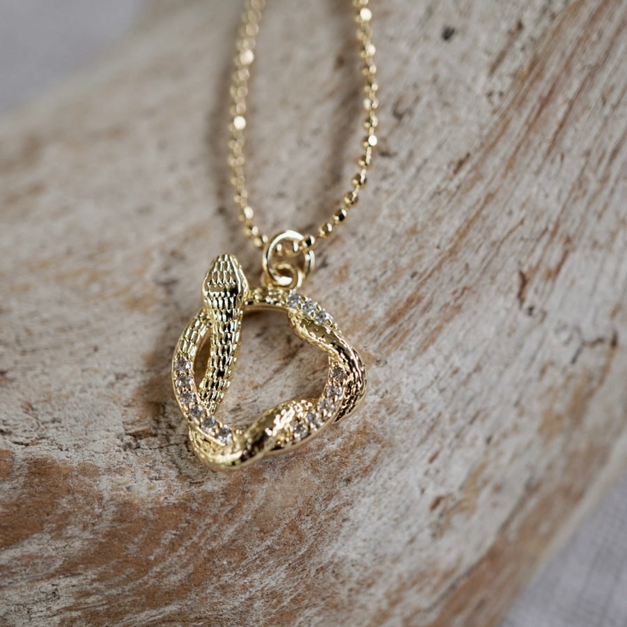 Twisted Diamond Serpent Necklace