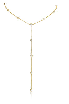 Beveled Diamond Lariat Necklace