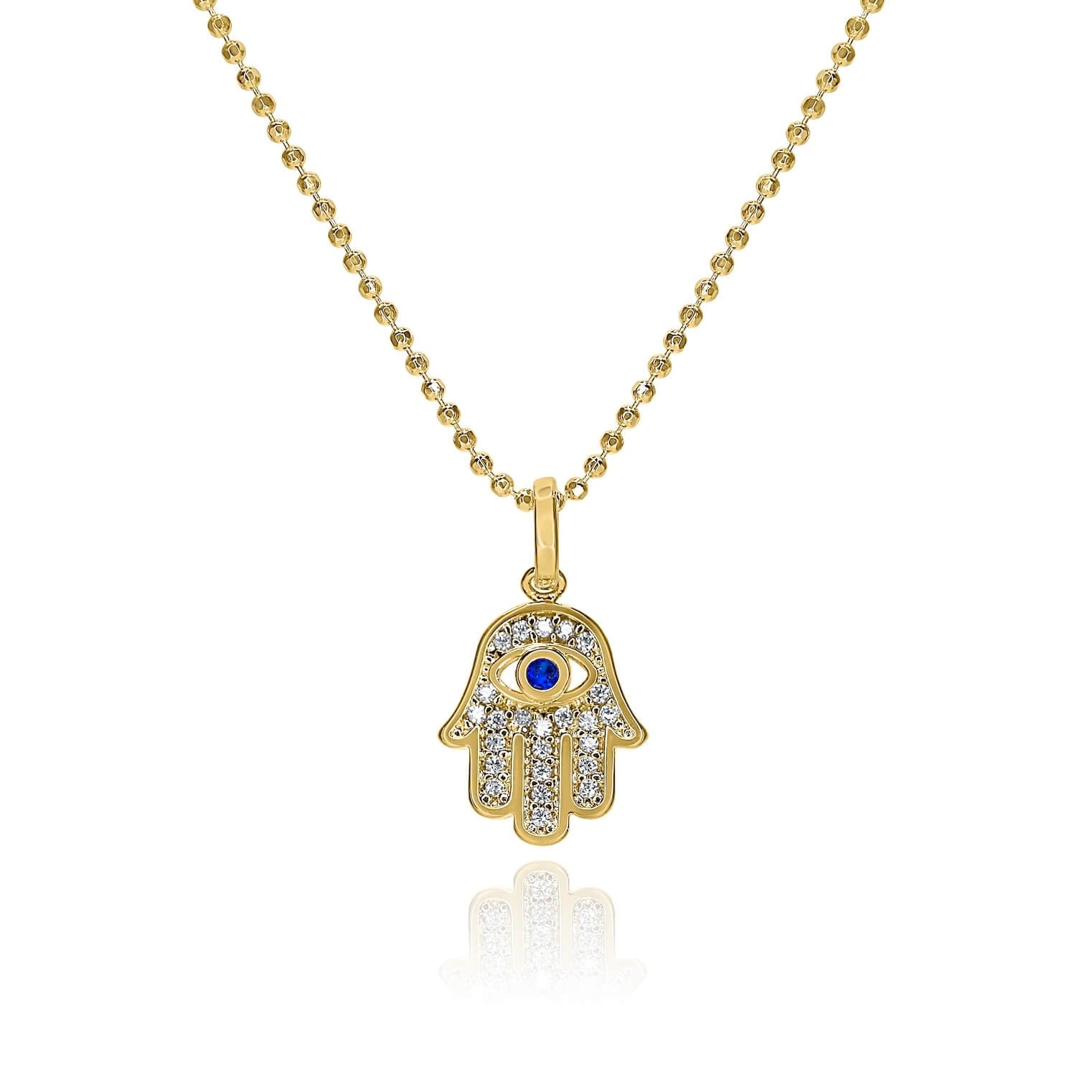 Sapphire Hamsa Pendant Necklace