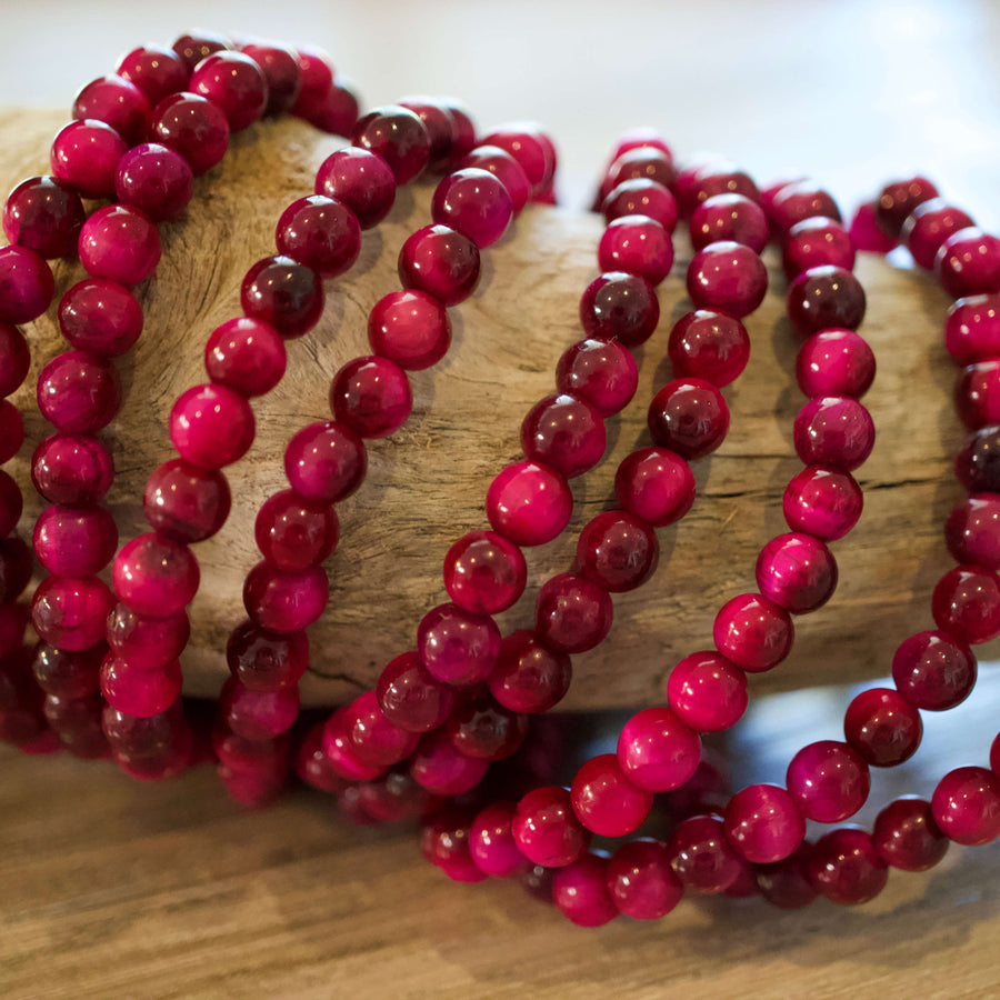 Rose Tiger Eye Beaded Bracelet