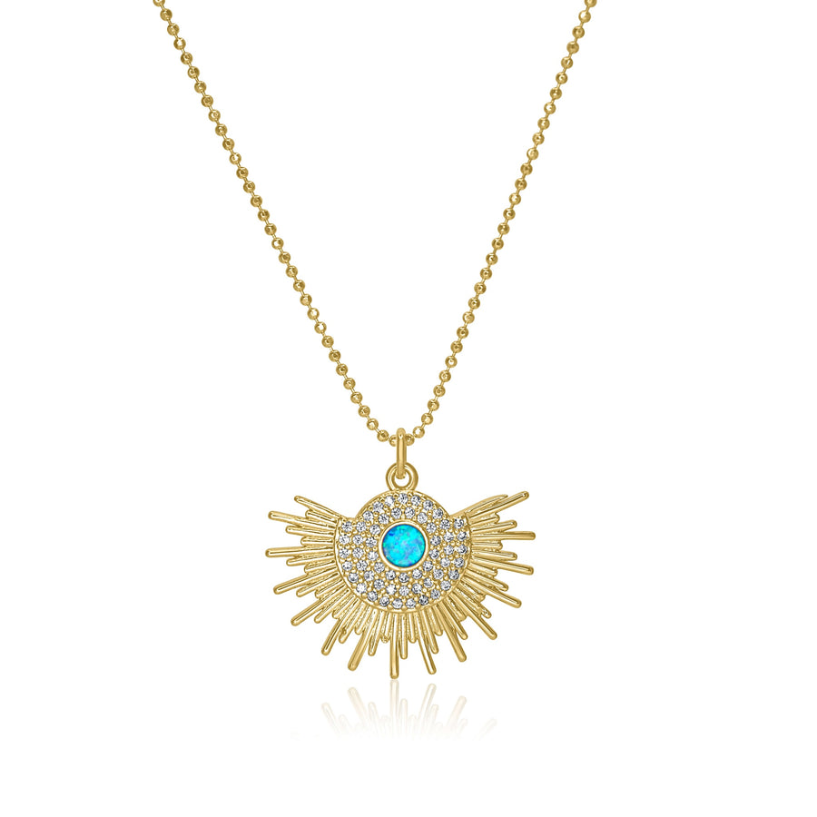 Turquoise Opal Sunburst Necklace