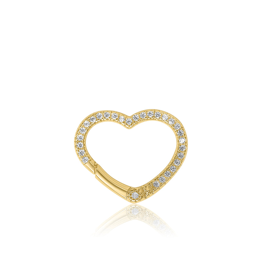 Front Clasp Diamond Heart Paperclip Chain