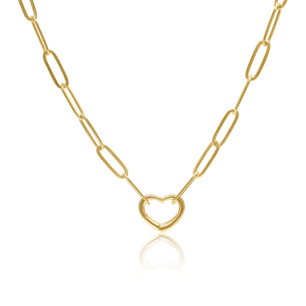 Front Clasp Heart Paperclip Chain Necklace – Nomie