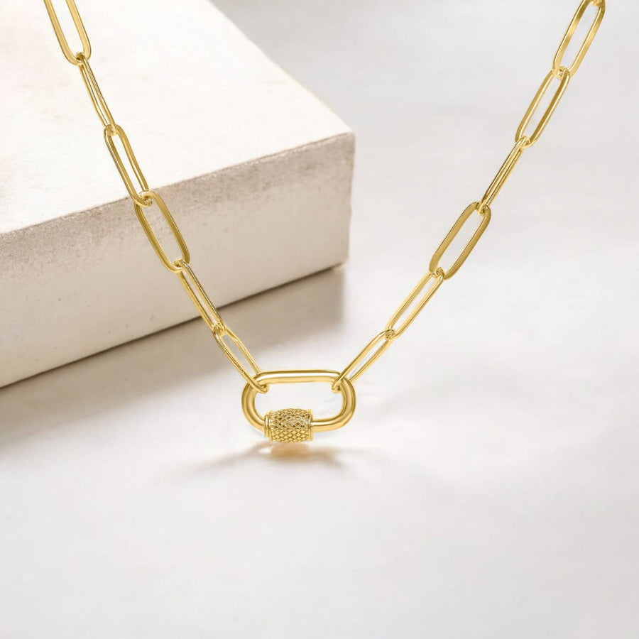 Luxe Link Screw & Lock Paperclip Chain Necklace
