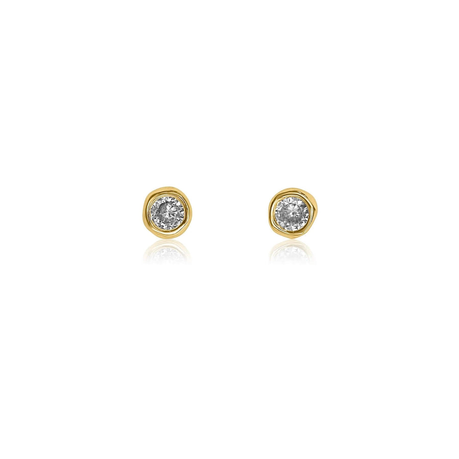 Beveled Diamond Stud Earrings