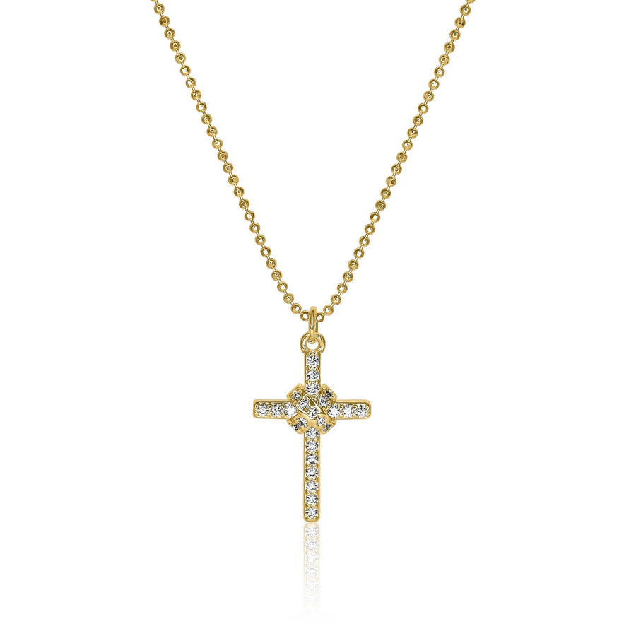 Criss Cross Diamond Cross Necklace