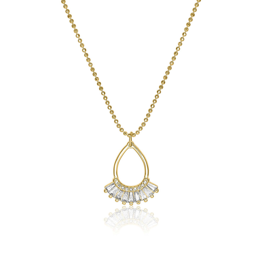 Lelah Diamond Fan Necklace