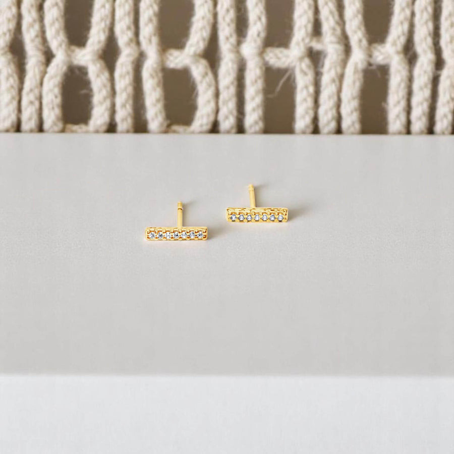 Diamond Bar Earrings