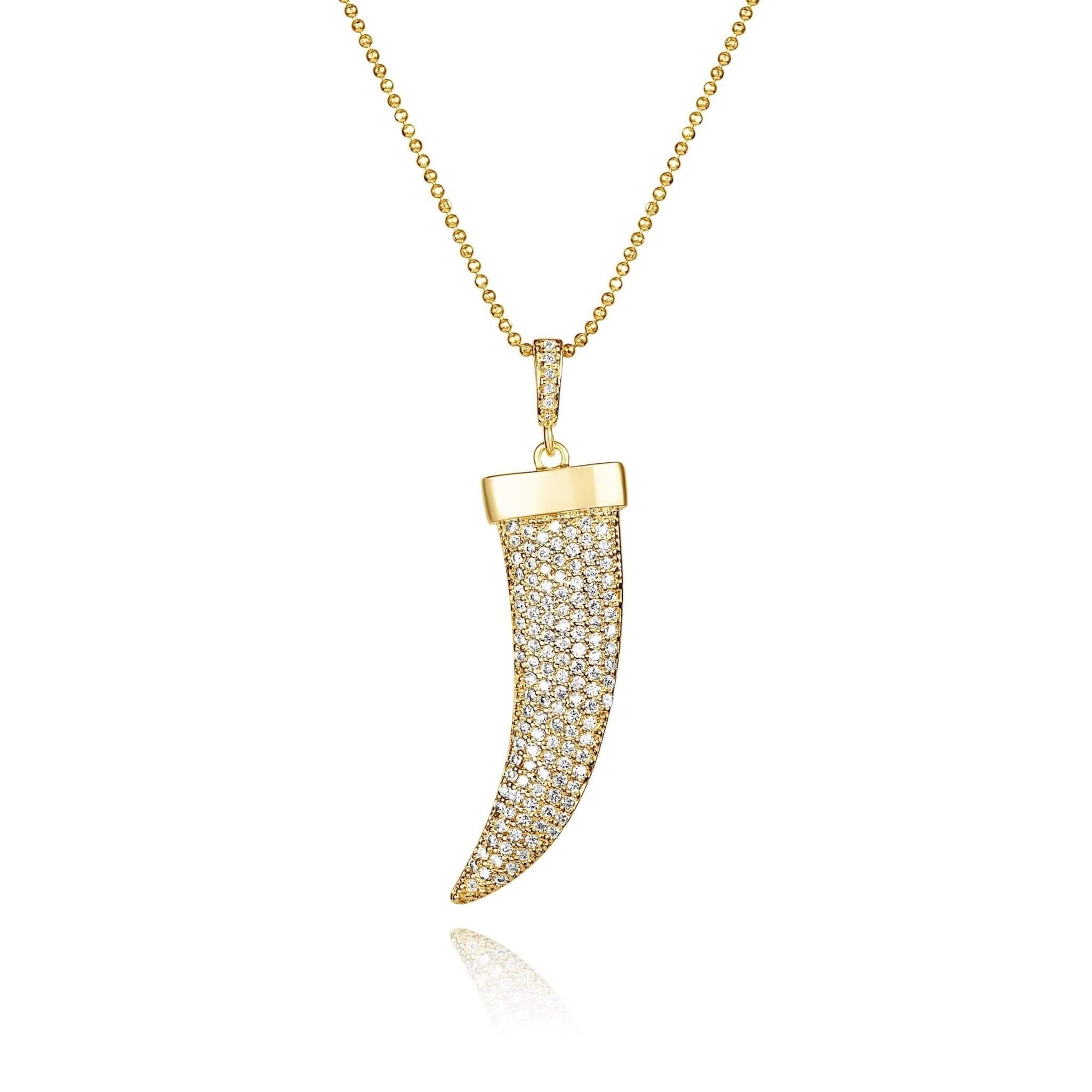 Diamond Tusk Pendant Necklace – Nomie