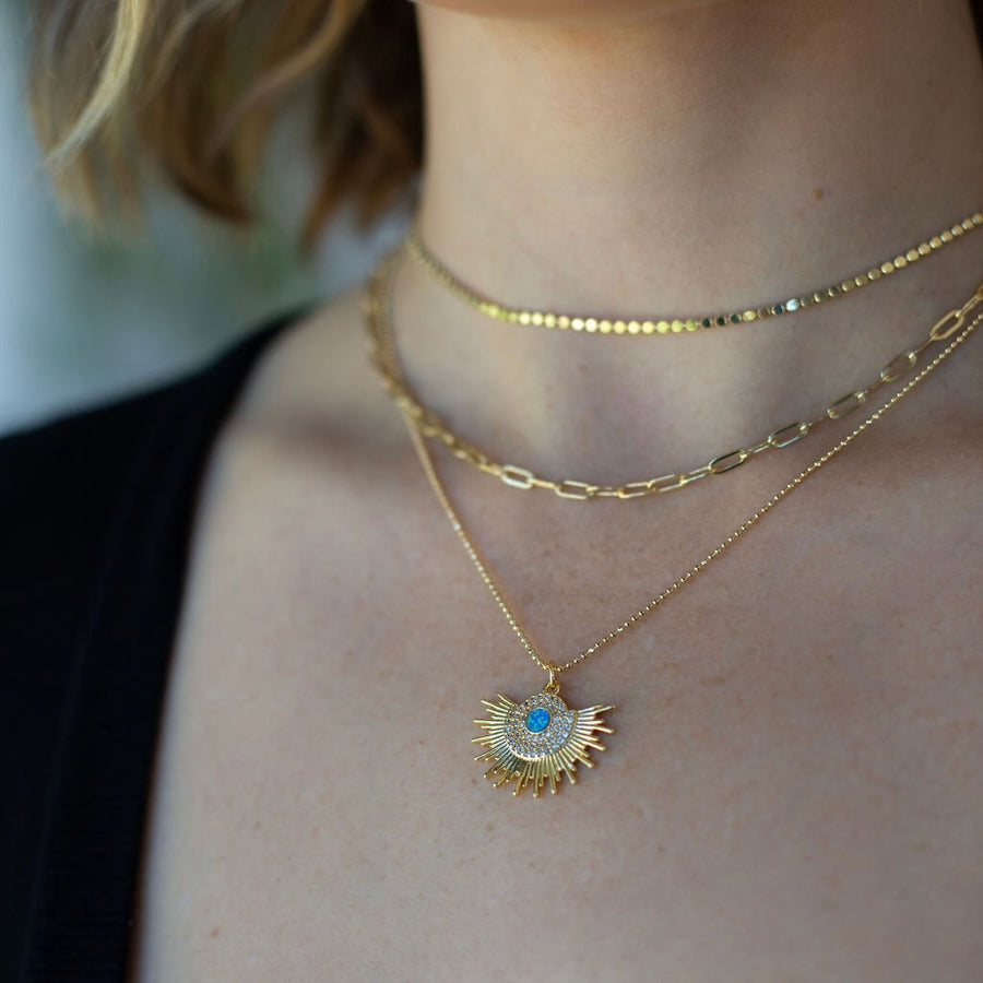 Turquoise Opal Sunburst Necklace