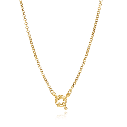 Front Clasp Rolo Chain Necklace