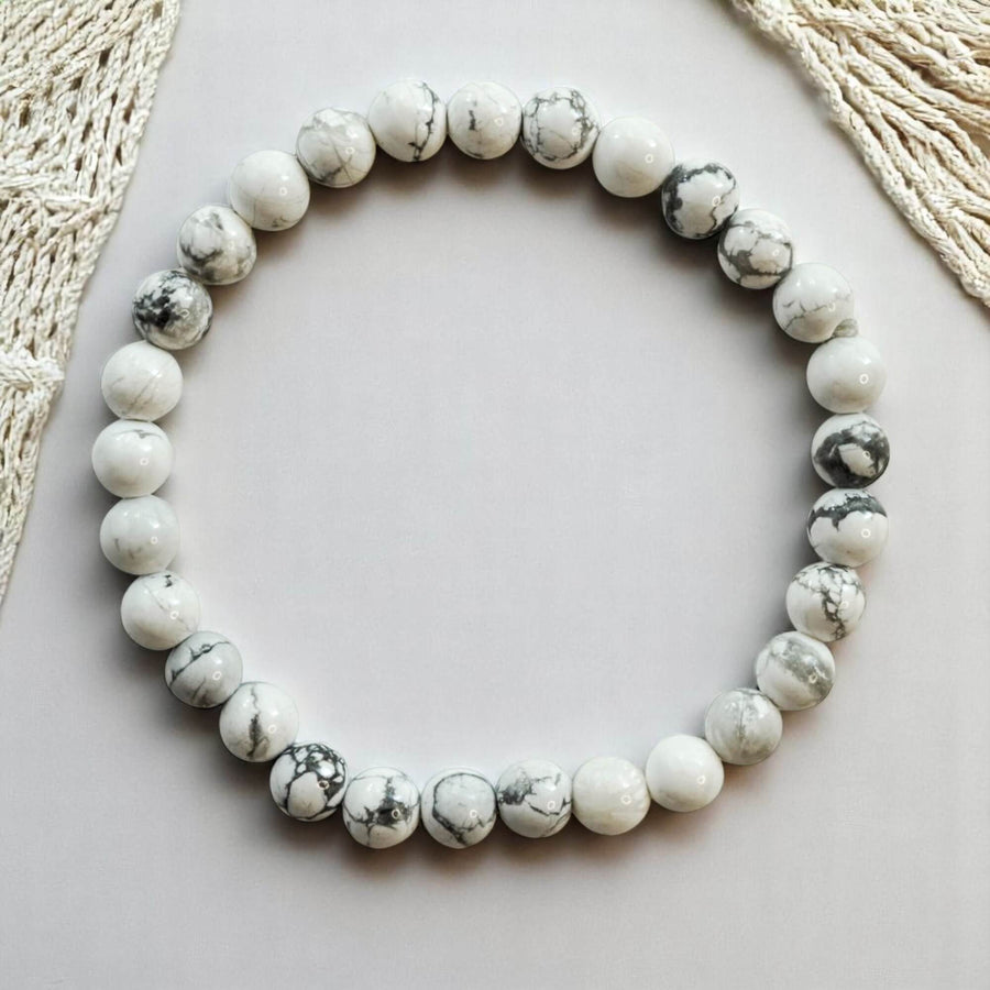 Howelite Beaded Bracelet