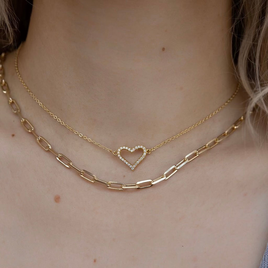 Short Link Paperclip Chain Necklace