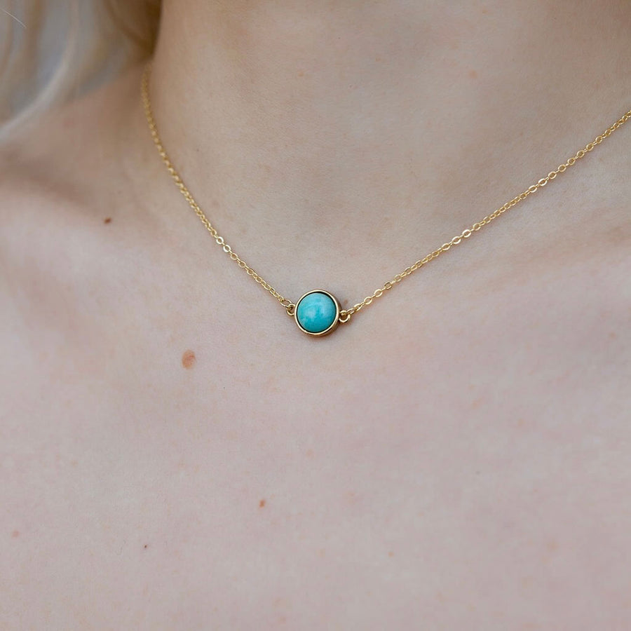 Beveled Turquoise Choker Necklace