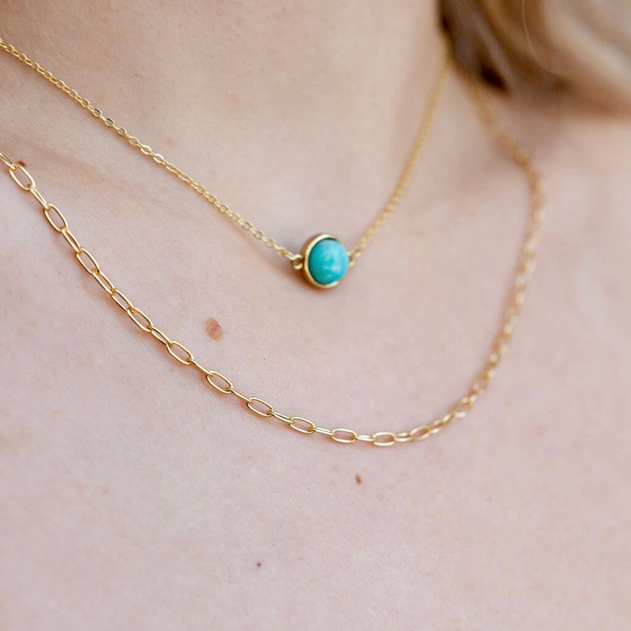 Beveled Turquoise Choker Necklace