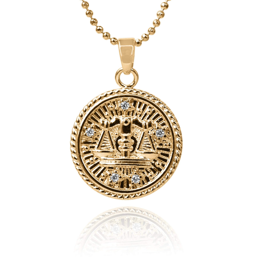 Libra Zodiac Coin Necklace