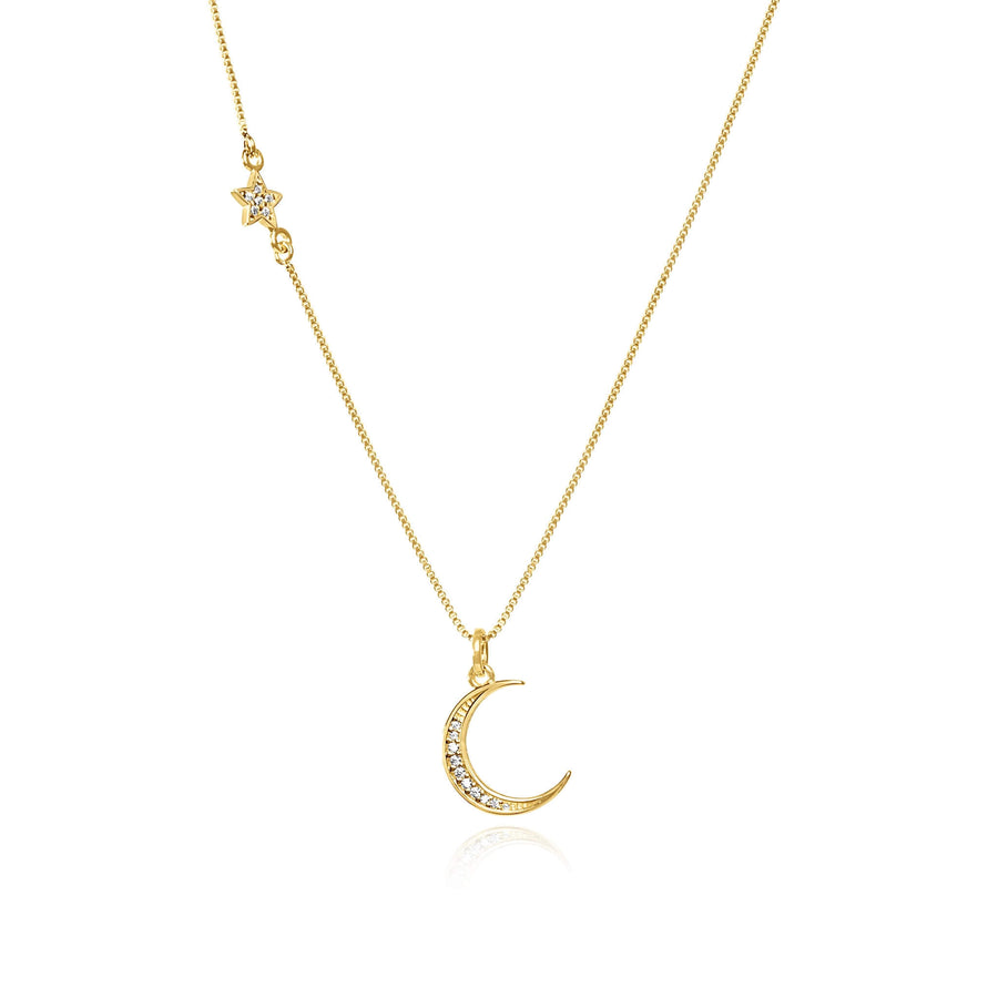 Crescent North Star Necklace