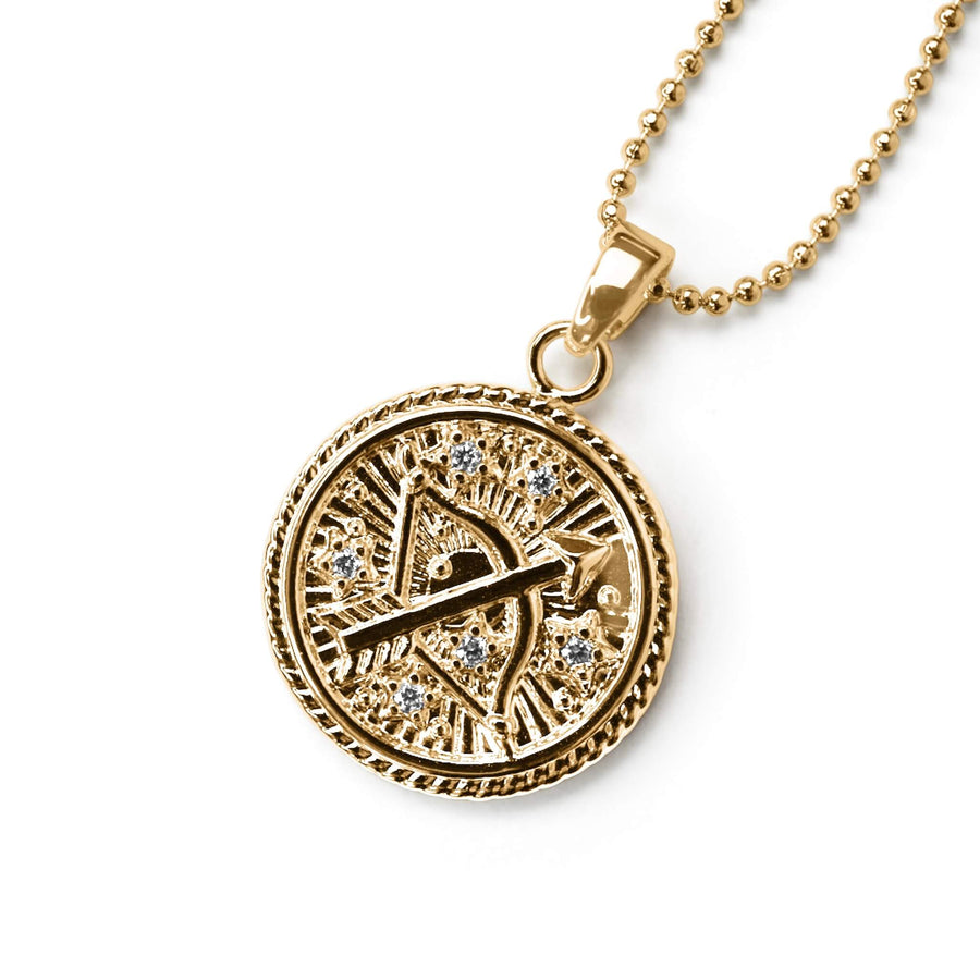 Sagittarius Zodiac Coin Necklace