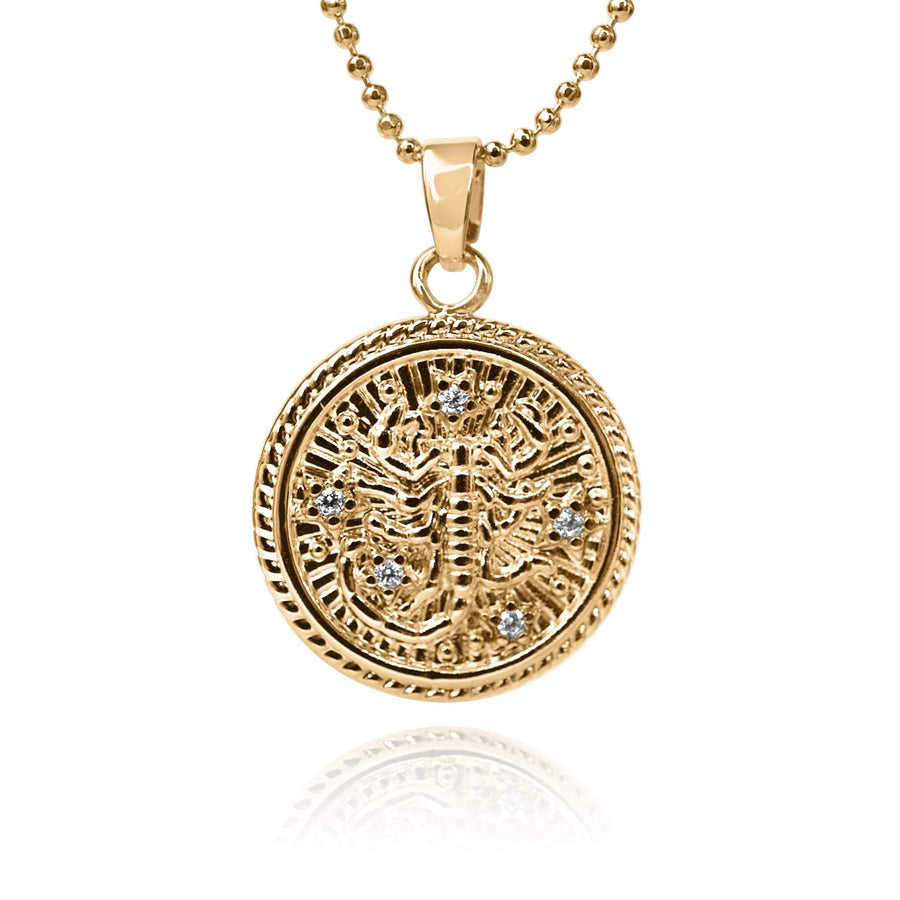 Scorpio Zodiac Coin Necklace