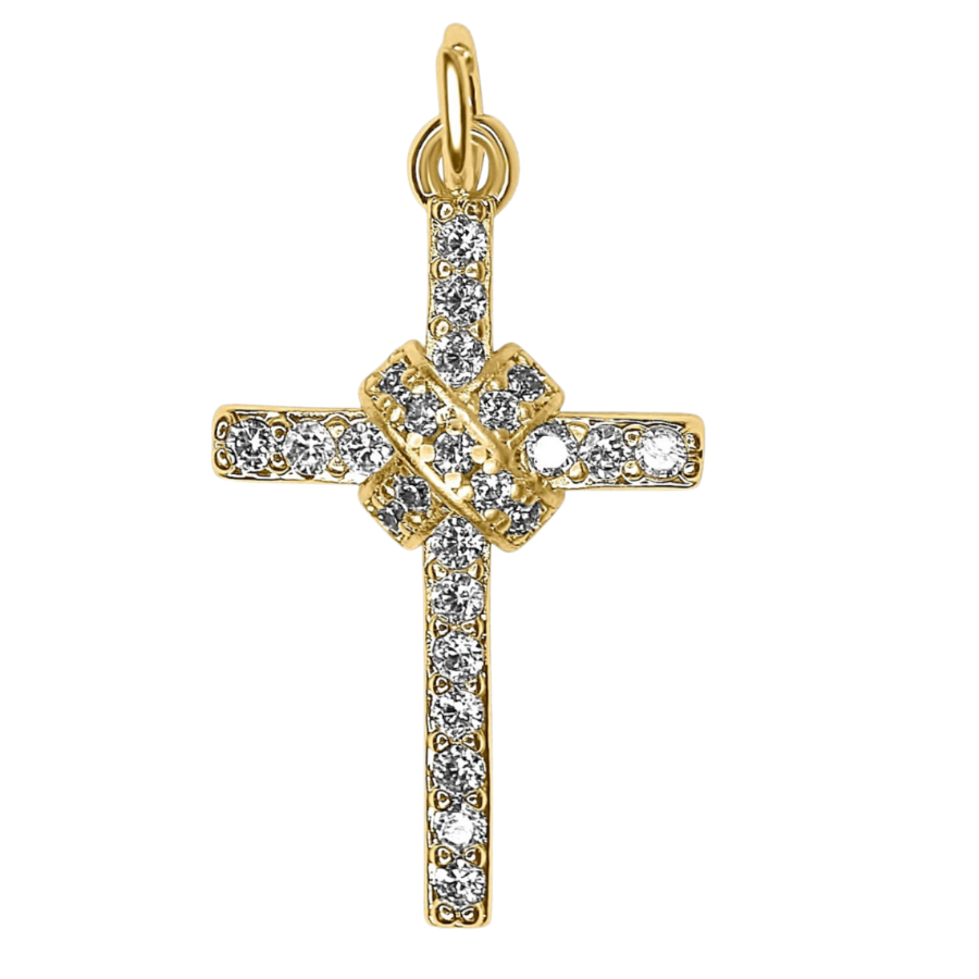 Diamond Criss Cross Pendant Large Charm