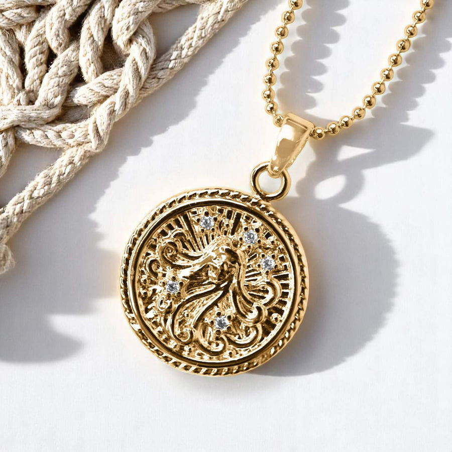 Virgo Zodiac Coin Necklace