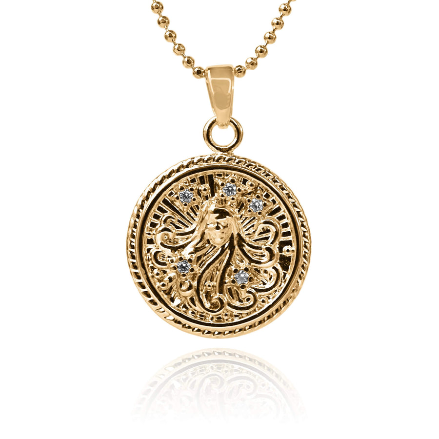 Virgo Zodiac Coin Necklace
