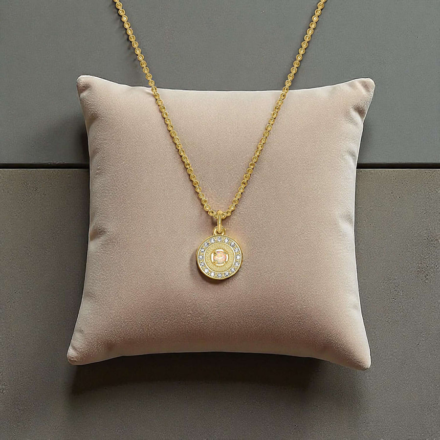 Mini Opal Medallion Necklace