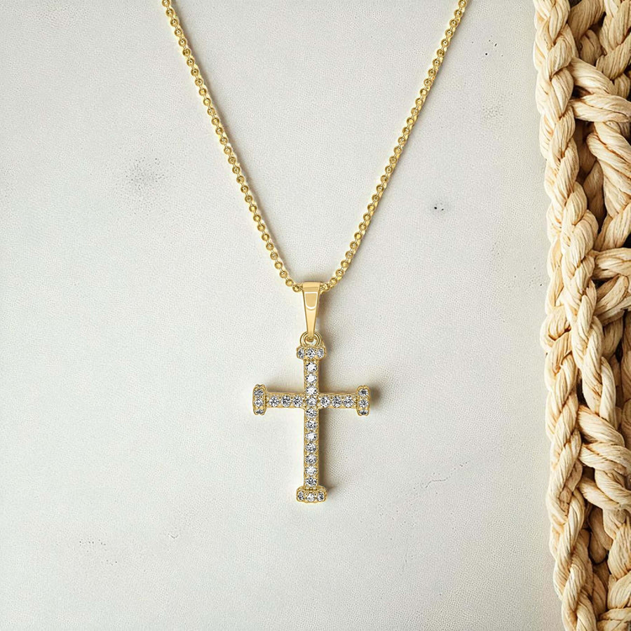 Nail & Cross Diamond Necklace