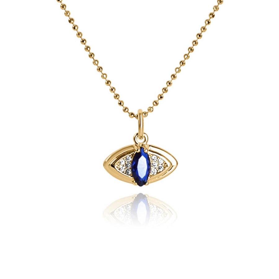 Sapphire Tiger Evil Eye Necklace