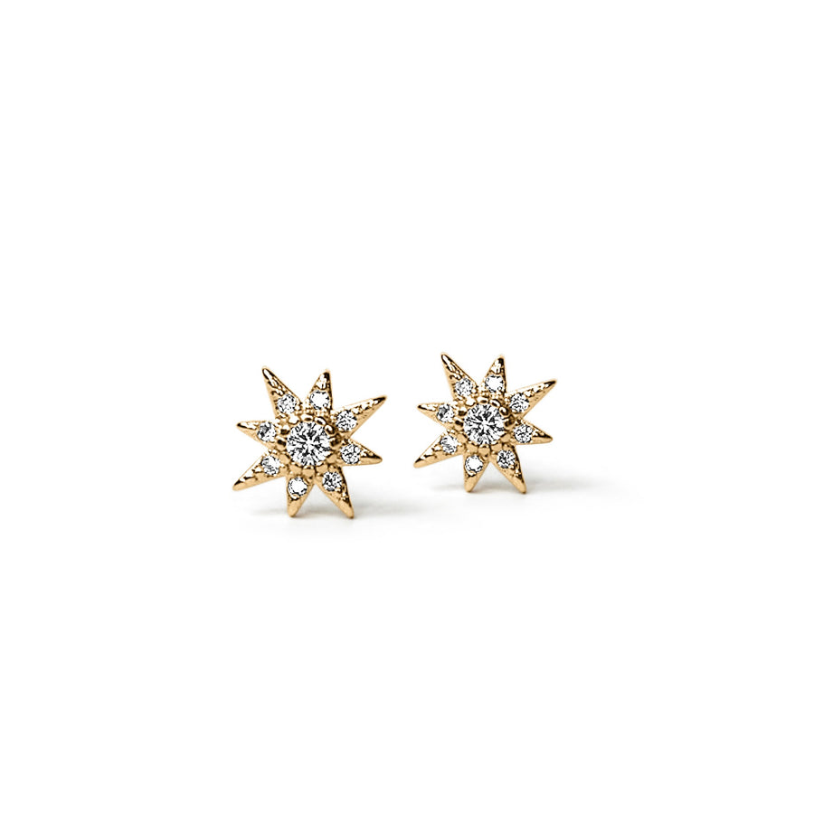 Diamond Starburst Stud Earrings
