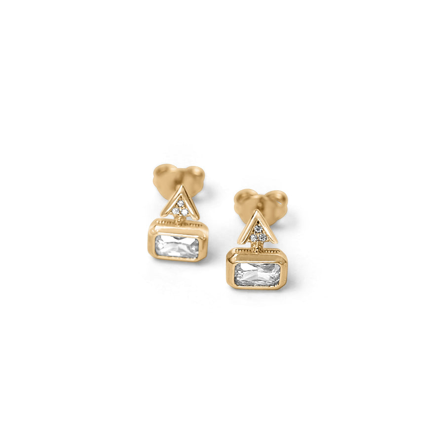 Diamond Geometric Stud Earrings