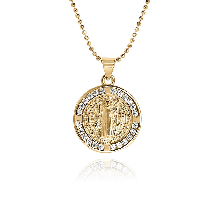 Single St Christopher Coin Necklace | www.sparklingjewellery.com