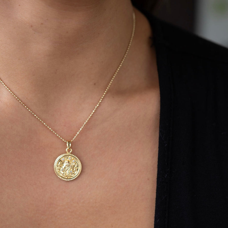 Virgo Zodiac Coin Necklace